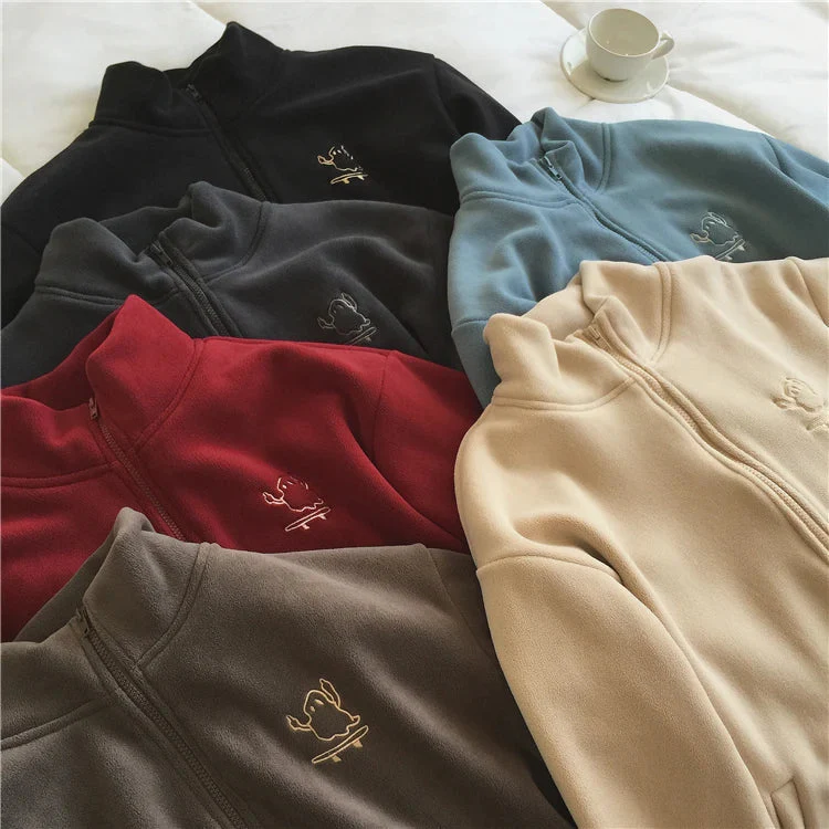 Regina | Women's oversized sweatshirt with zip and pockets - Image 3