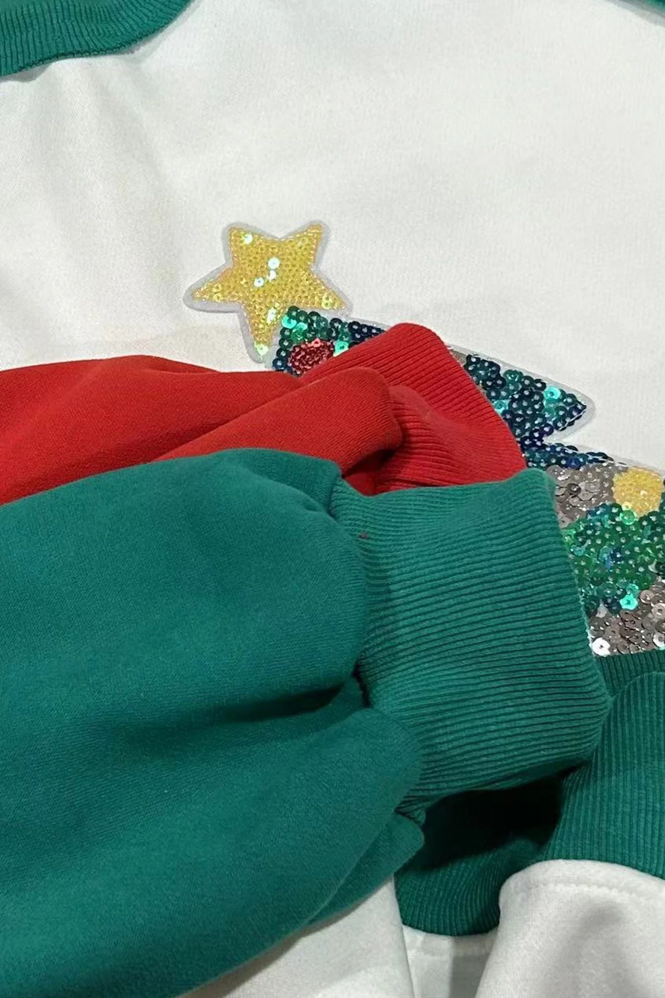Regine | Splicing sequin Christmas tree sweatshirt - Image 5