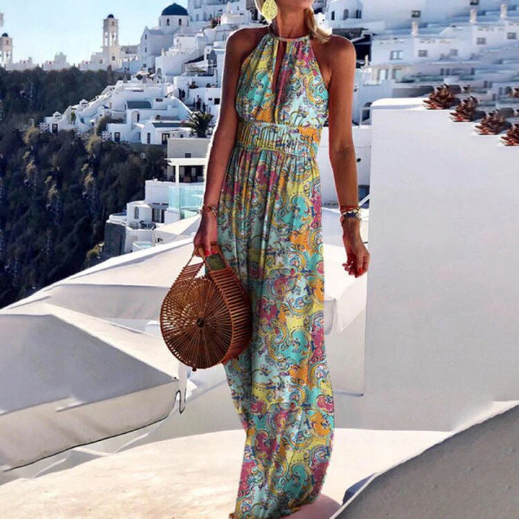 Reina® | Boho Maxi Dress With Halterneck - Image 3
