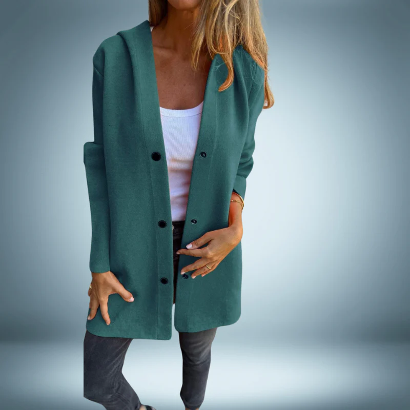 Reina | Elegant trench coat with capuchon - Image 4