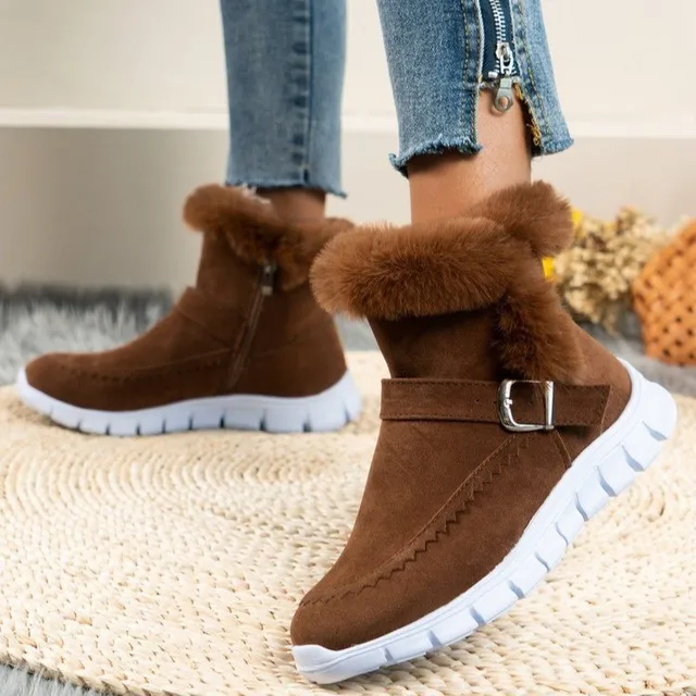 Reina | Women's Snow Boots Casual Shoes Velvet Padded Cotton Boots - Image 2