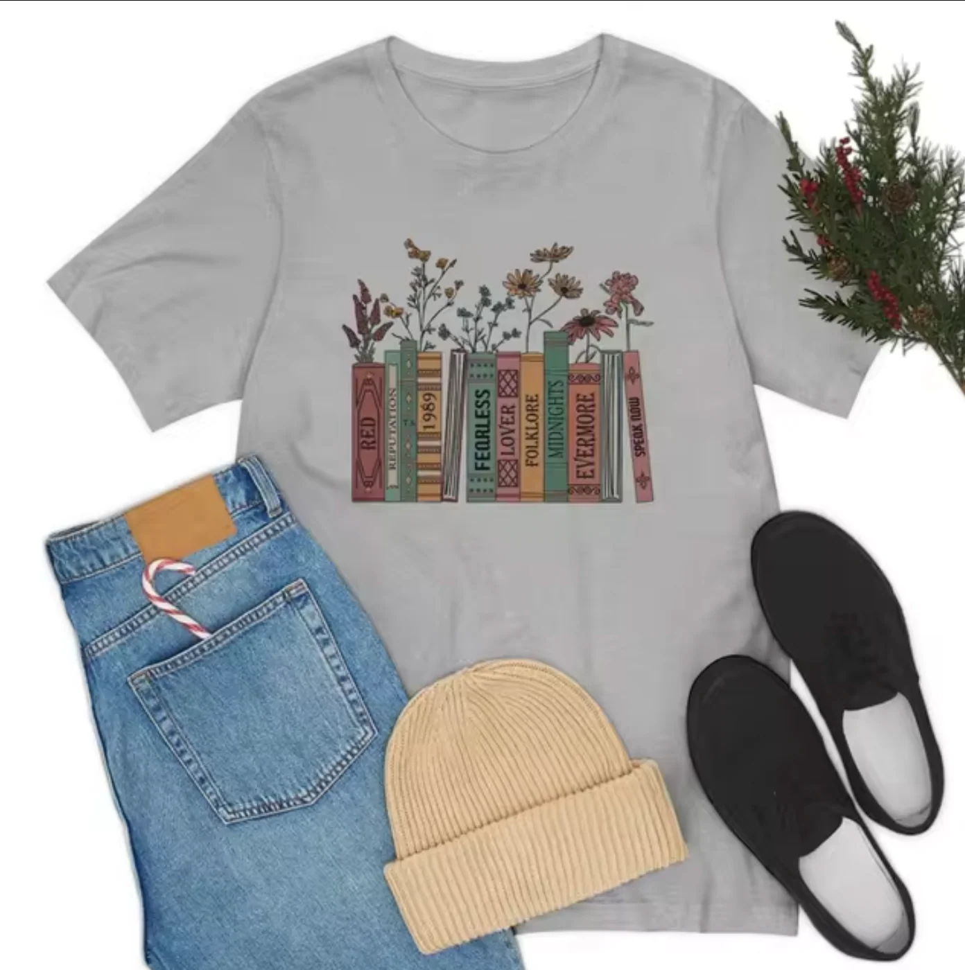 Renata® | Book And Flower Print T-Shirt - Image 2