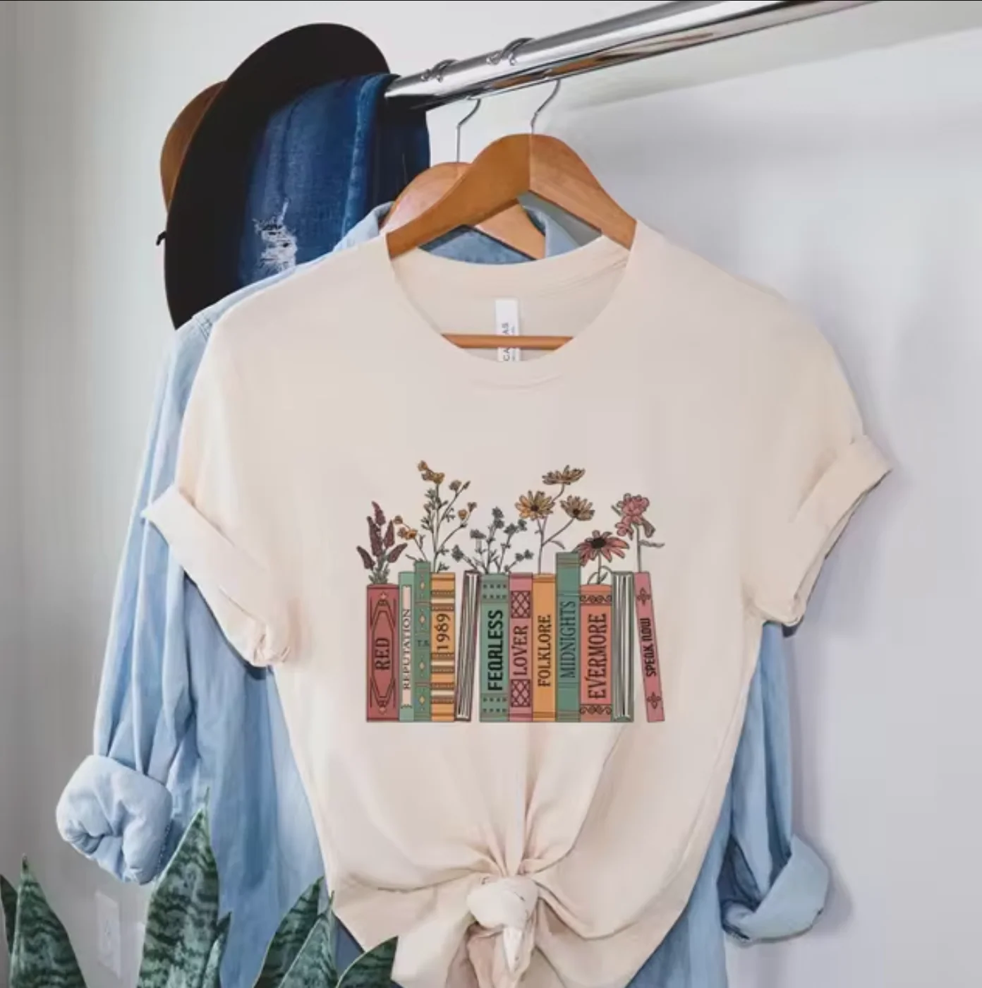 Renata® | Book And Flower Print T-Shirt - Image 3