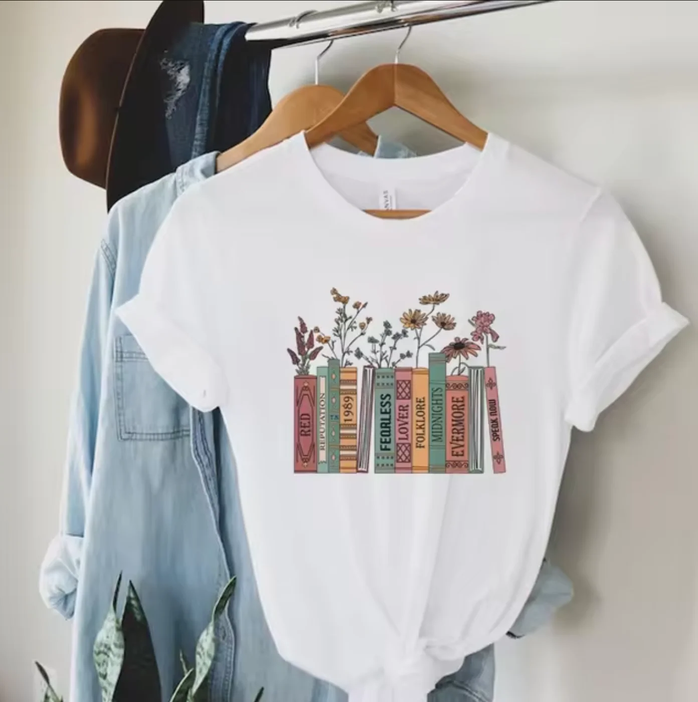 Renata® | Book And Flower Print T-Shirt - Image 4