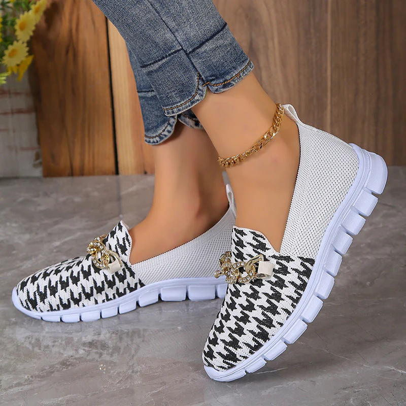 Renata® | Fashion Houndstooth Print Chain Mesh Shoes - Image 3
