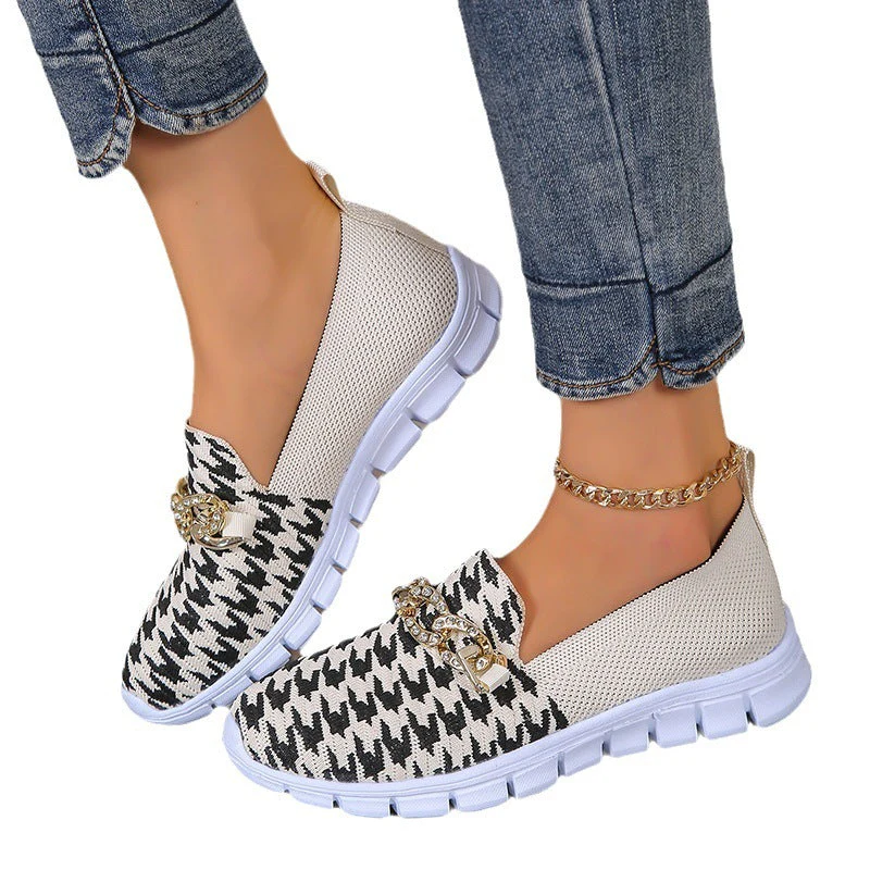 Renata® | Fashion Houndstooth Print Chain Mesh Shoes - Image 4