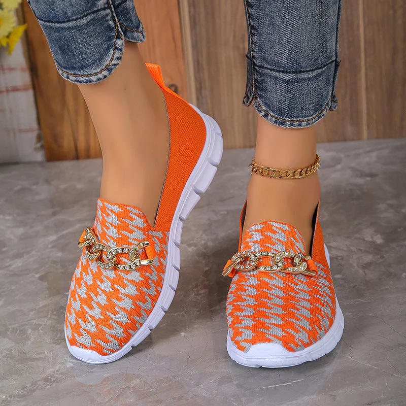 Renata® | Fashion Houndstooth Print Chain Mesh Shoes - Image 9