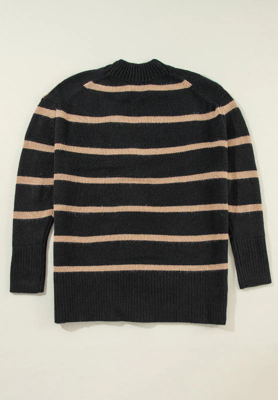 Renata | Striped, long-sleeved cardigan with button placket - Image 14