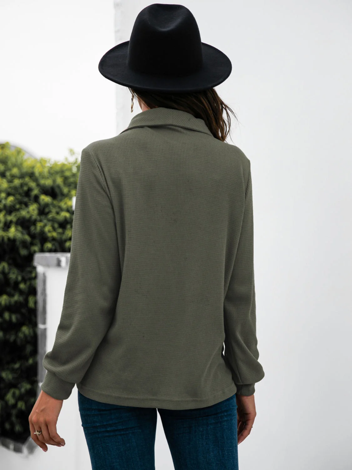 Renee | Half button t-shirt with long sleeves - Image 18