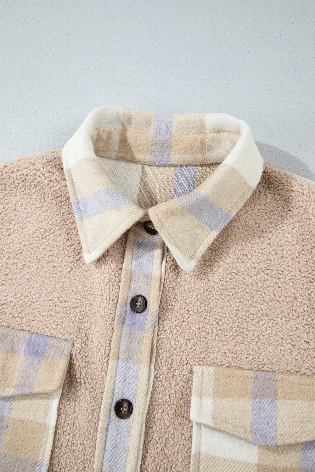 Renee | Long-sleeved slit check coat with button placket - Image 5