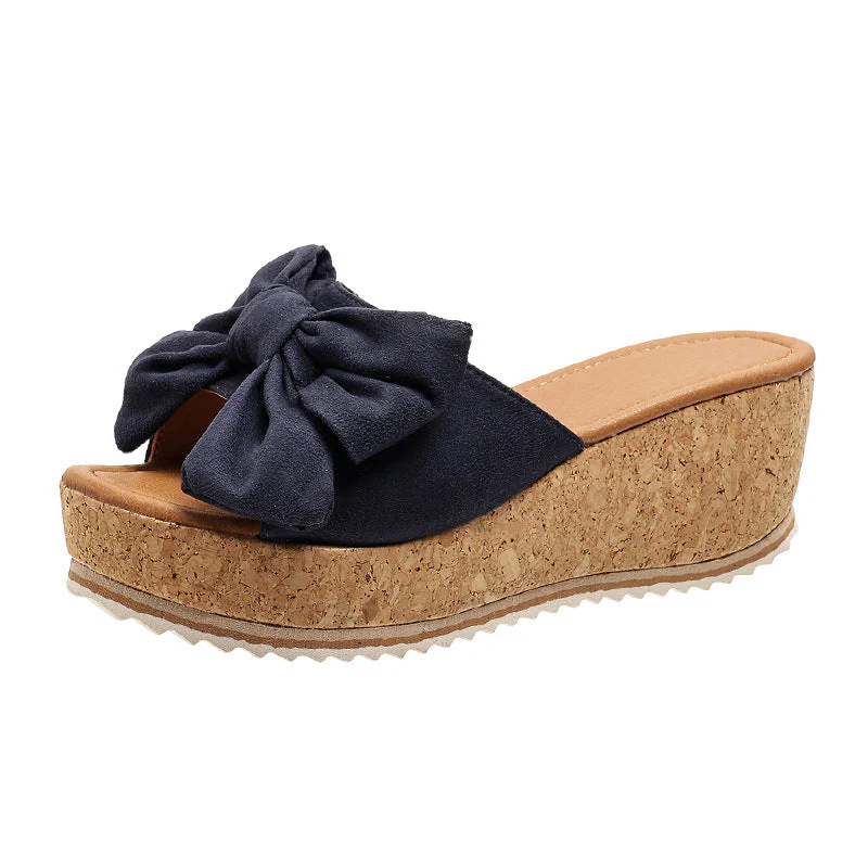 Rhiannon® | Fashion Bow Leopard Print Wedge Slippers - Image 5