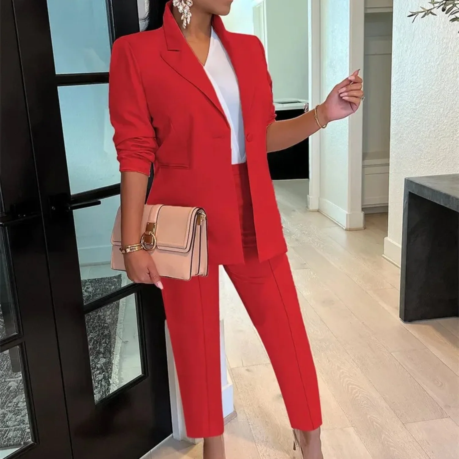 Ricarda® | Chic Autumn Office Style Blazer And Pants Set For Women - Image 3