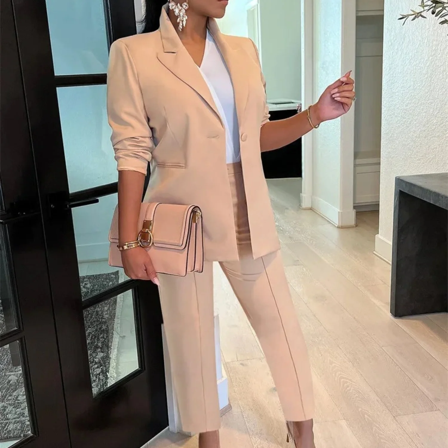 Ricarda® | Chic Autumn Office Style Blazer And Pants Set For Women - Image 4