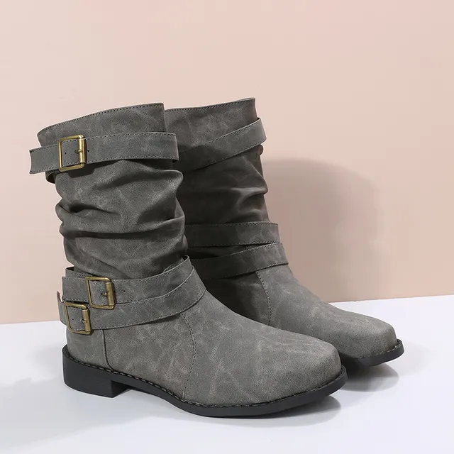 Rina | Western cowboy boots with decorative buckle - Image 3
