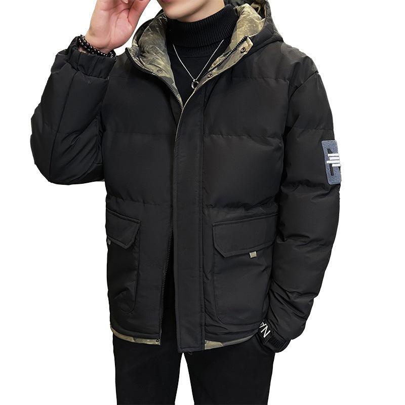 Rita | Men's hooded down jacket with quilted design - Image 2