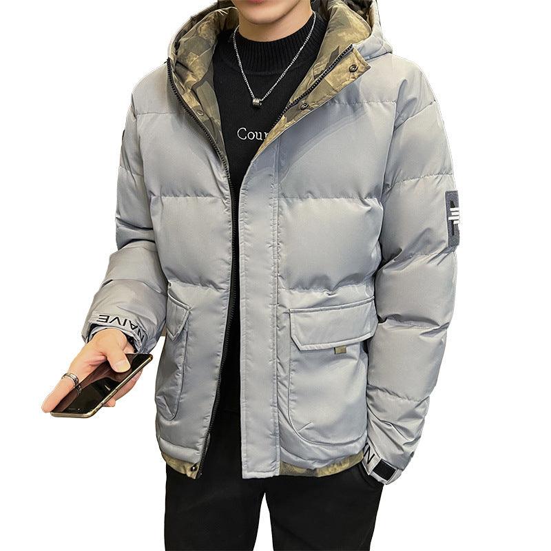 Rita | Men's hooded down jacket with quilted design - Image 4