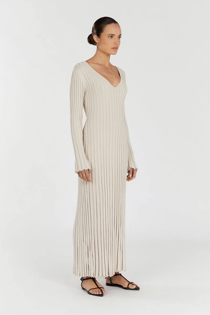 Rita® | Midi Dress With V-Neck And Knitted Sleeves - Image 12