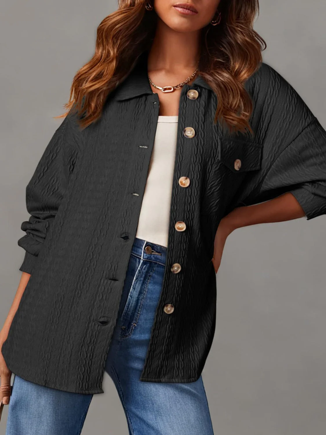 Rita | Structured long-sleeved jacket with button placket - Image 11