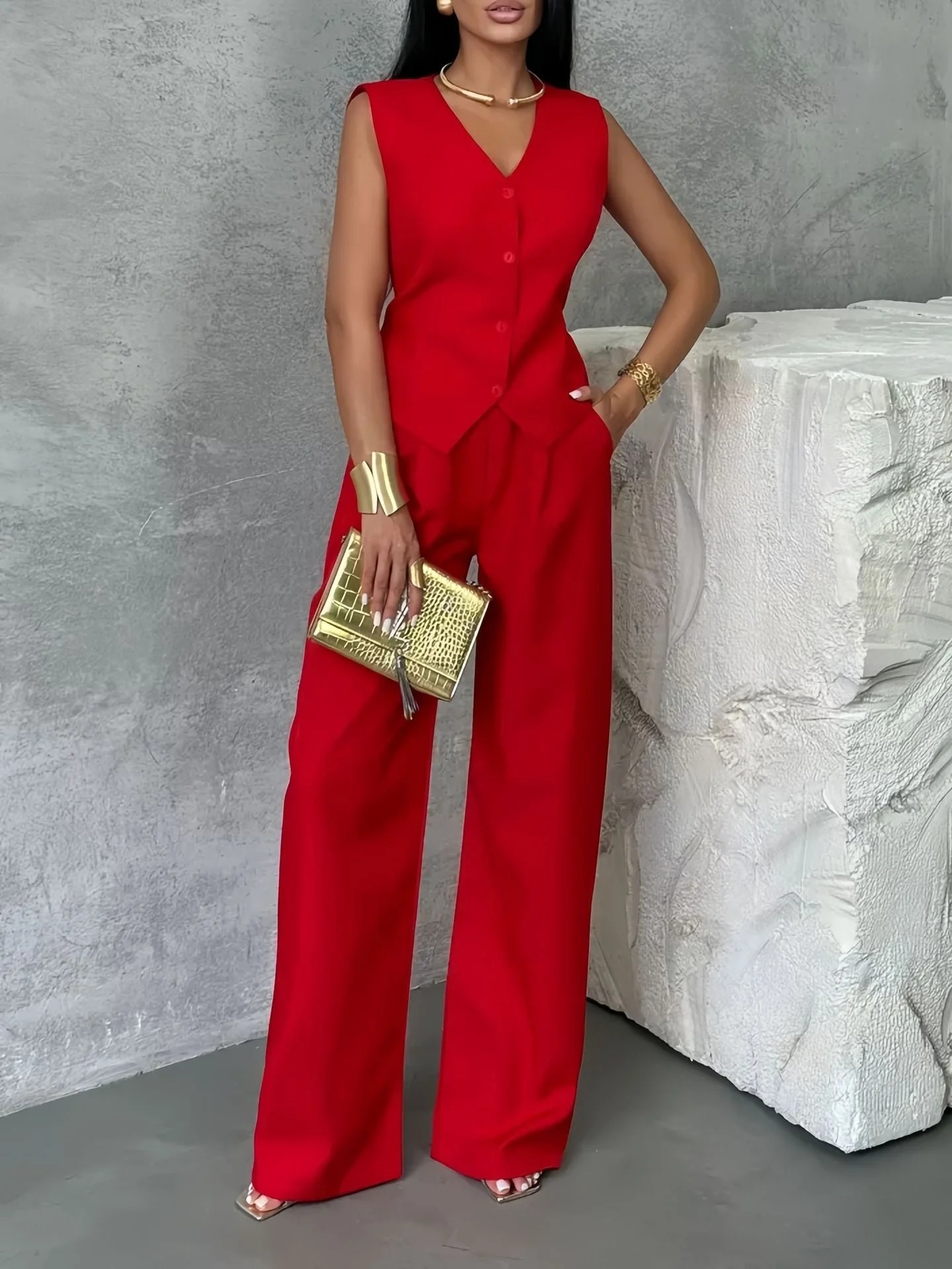 Rita® | Women'S Suit Set With Sleeveless Vest And Comfortable Trousers - Image 5