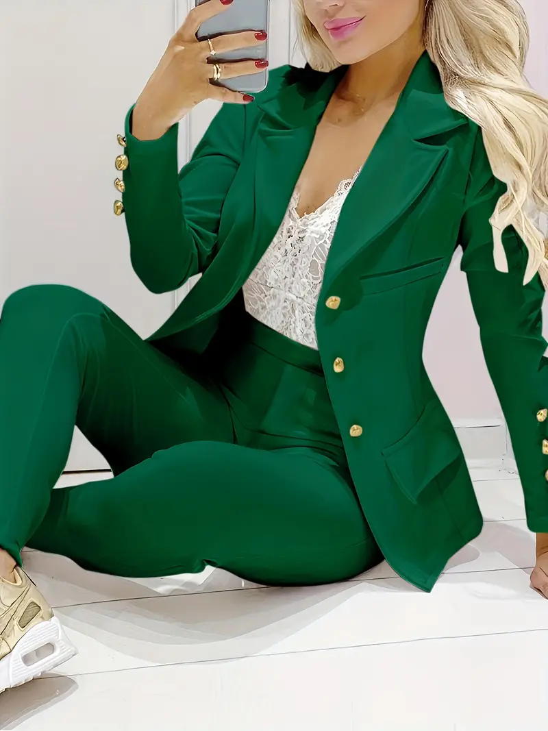 Robin® | Simple, Elegant, Double-Breasted Blazer And Slim Fit Trousers - Image 2