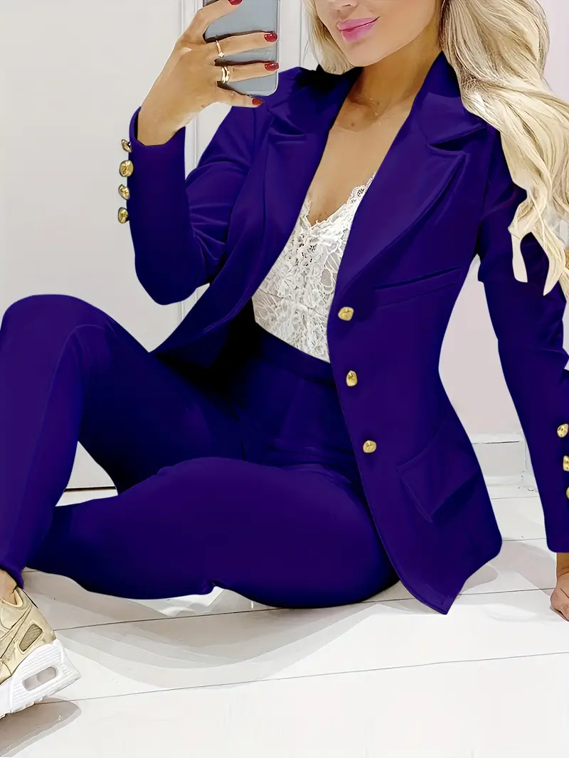 Robin® | Simple, Elegant, Double-Breasted Blazer And Slim Fit Trousers - Image 5