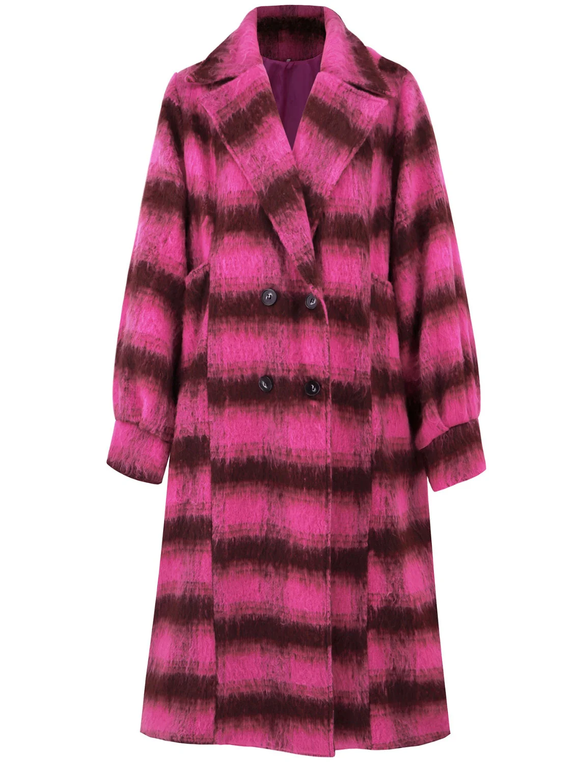 Rocio | Contrasting double breasted long sleeve coat - Image 13