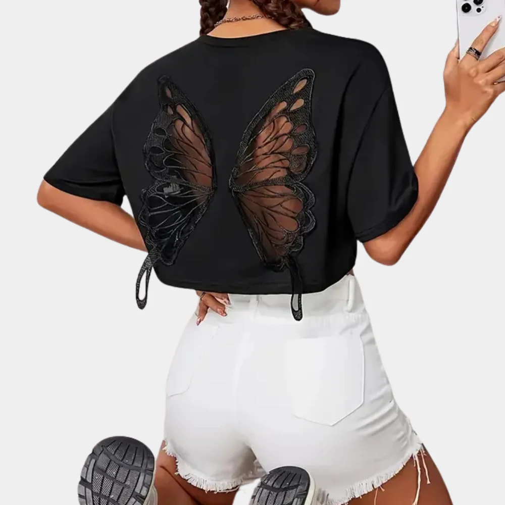 Rocio® | T-shirt court with imprimé papillon - Image 4