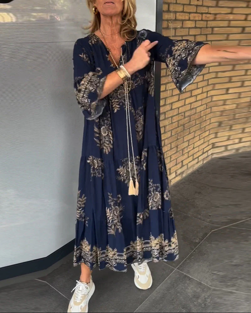 Romina® | New Vintage Dress With A Loose V-Neck - Image 2