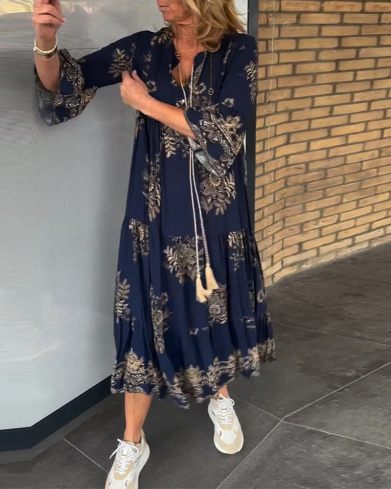 Romina® | New Vintage Dress With A Loose V-Neck - Image 6