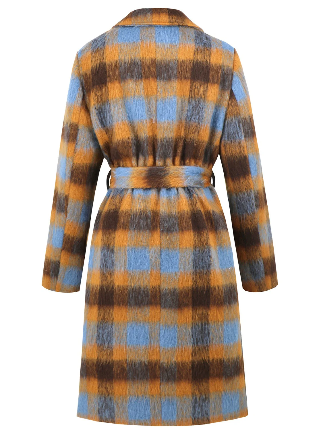 Romina | Tied checked coat with collar - Image 7