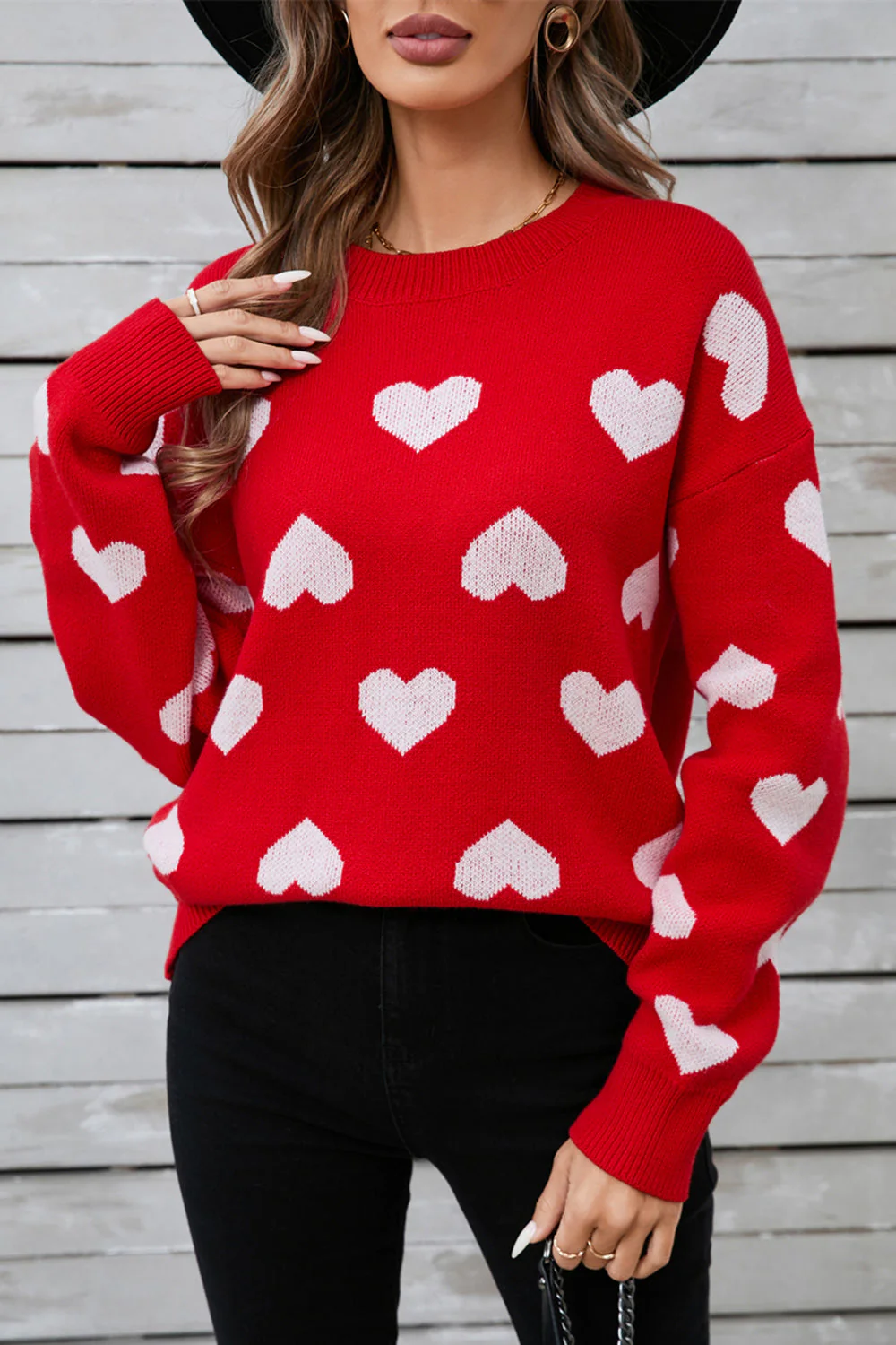 Romy | Heart-shaped, long-sleeved crew neck sweater - Image 2