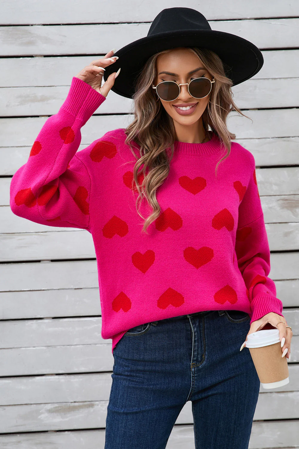 Romy | Heart-shaped, long-sleeved crew neck sweater - Image 9