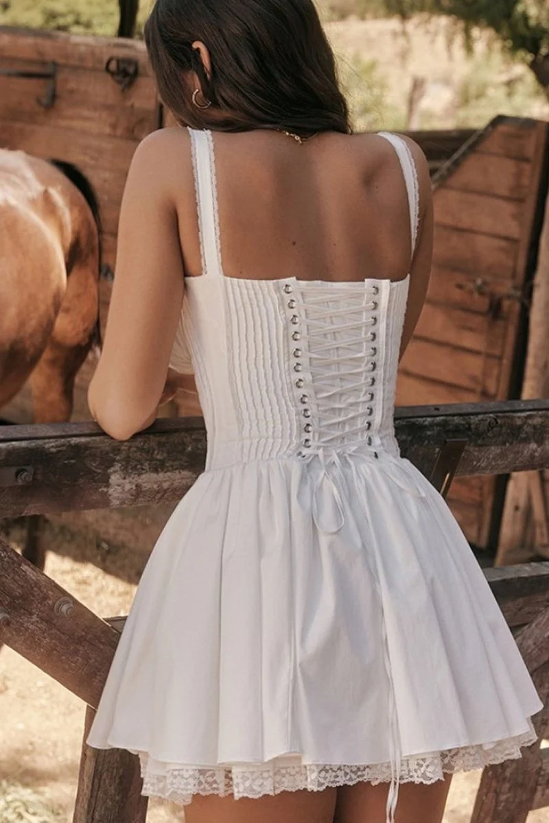 Rosa® | Lace Corset Mini Puff Dress - Image 5