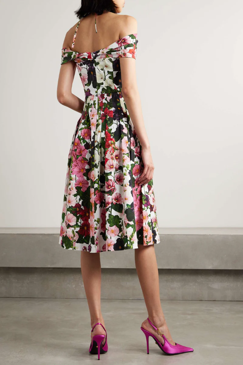 Rosa® | Off-The-Shoulder Floral Midi Dress