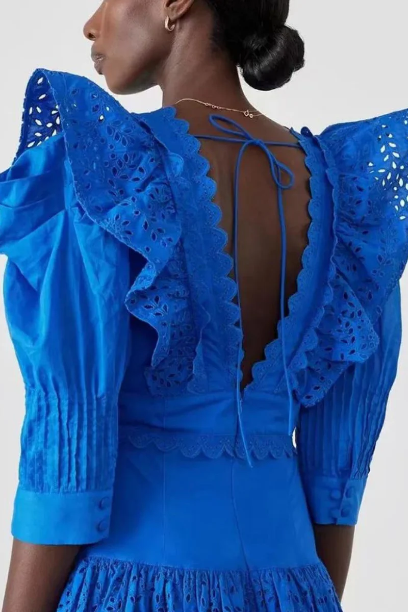 Rosalía® | Backless Mini Dress With Ruffles And A Plunging Neckline - Image 8