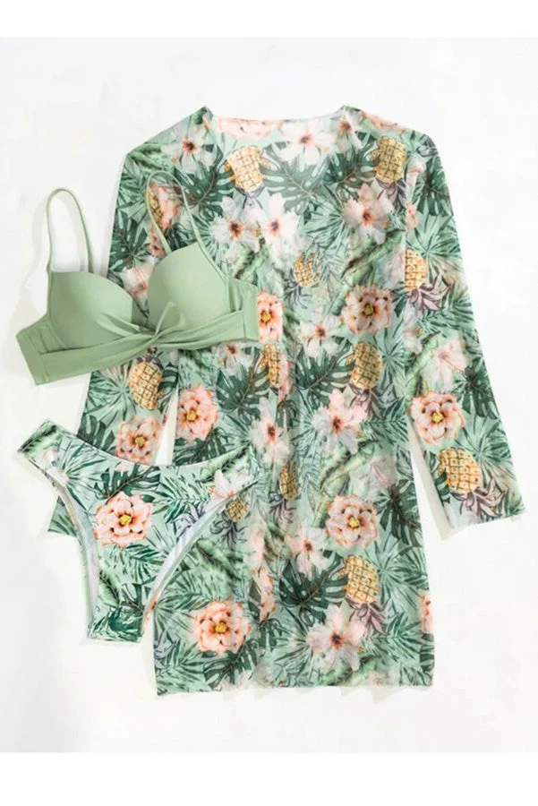 Rosalía® | Tropical Print Wrap Underwire Bikini With Cover-Up - Image 4