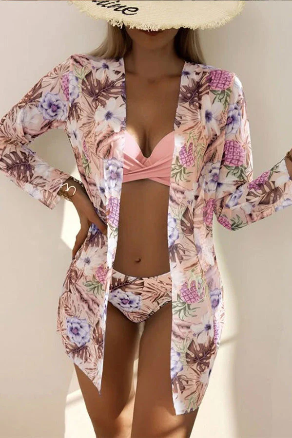 Rosalía® | Tropical Print Wrap Underwire Bikini With Cover-Up - Image 6