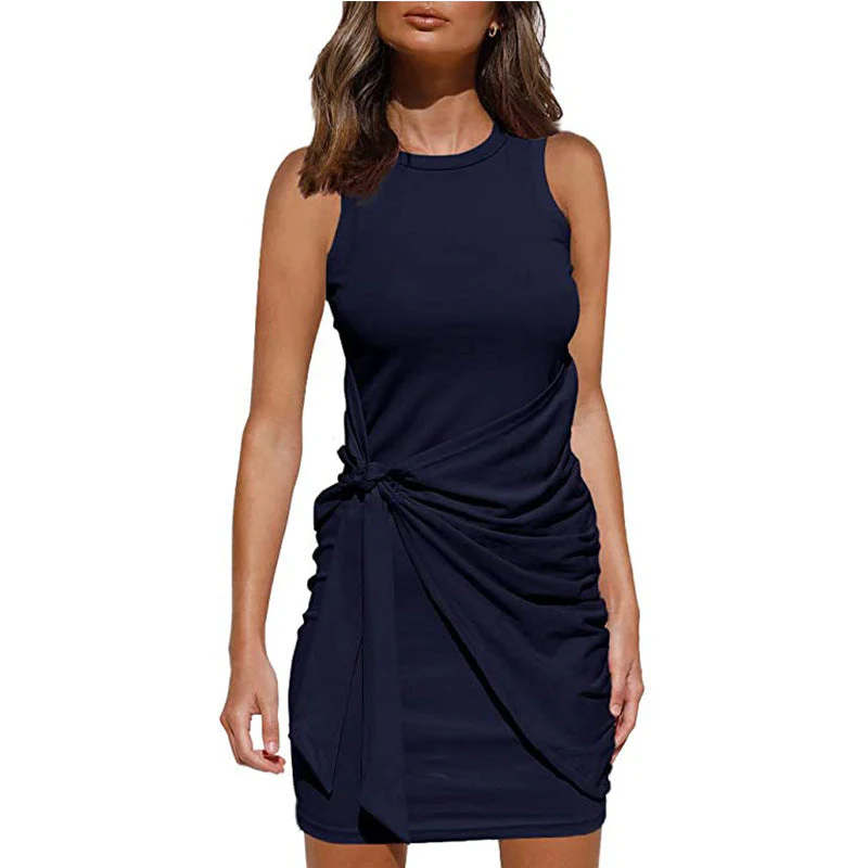 Rosalía® | Women'S Sleeveless Twisted Draped Mini Dress - Image 5