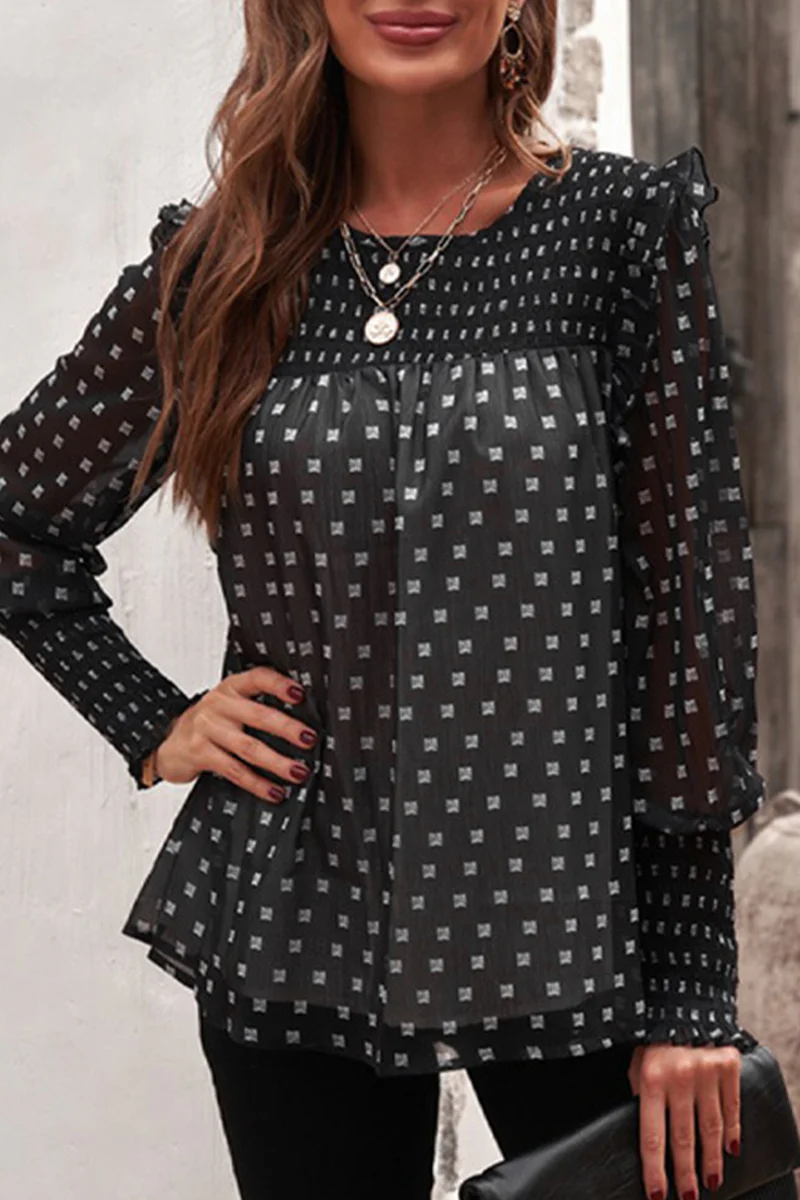 Rosanna® | Chic Lantern Print Blouse With Long Sleeves - Image 2