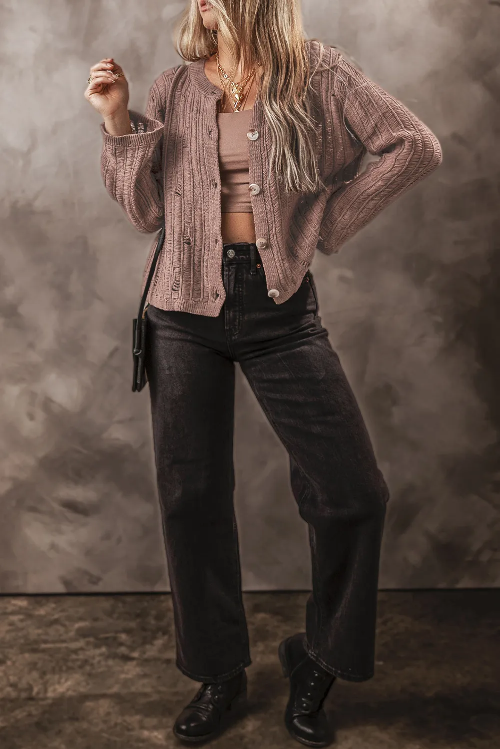 Rosanna | Long sleeve cardigan with buttons - Image 4