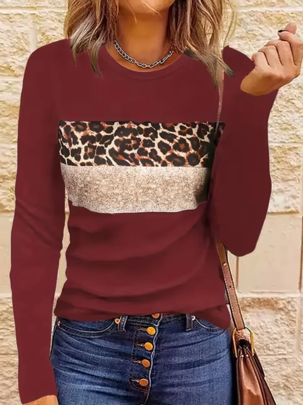 Rosario | Long sleeve leopard print t-shirt - Image 11