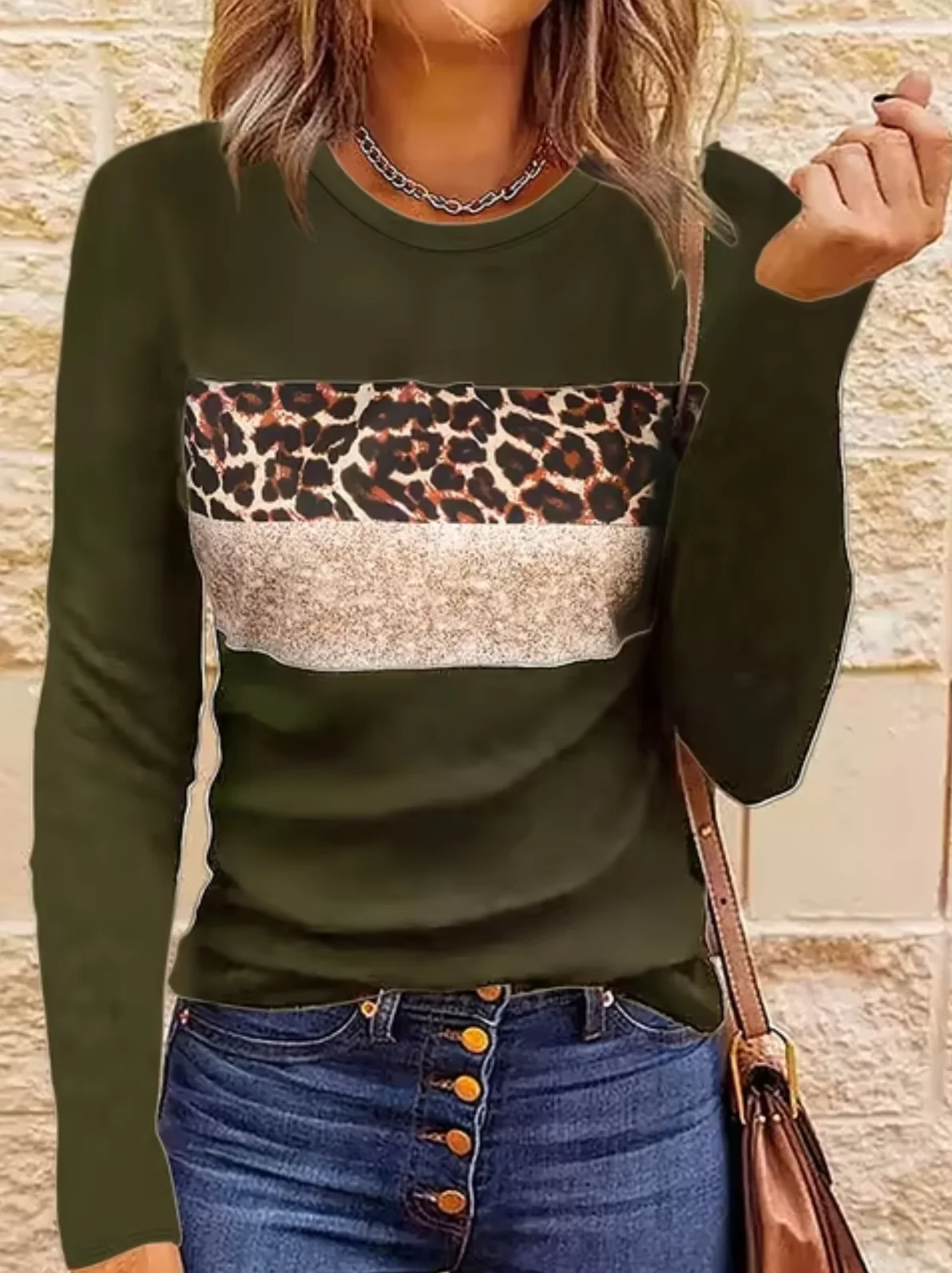 Rosario | Long sleeve leopard print t-shirt - Image 9