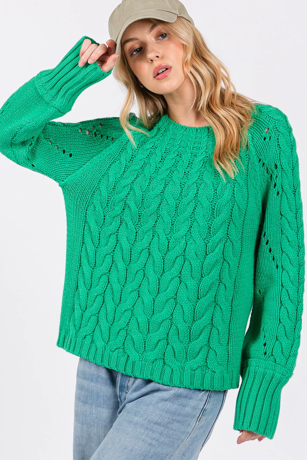 Rosario | Long-sleeved cable knit sweater