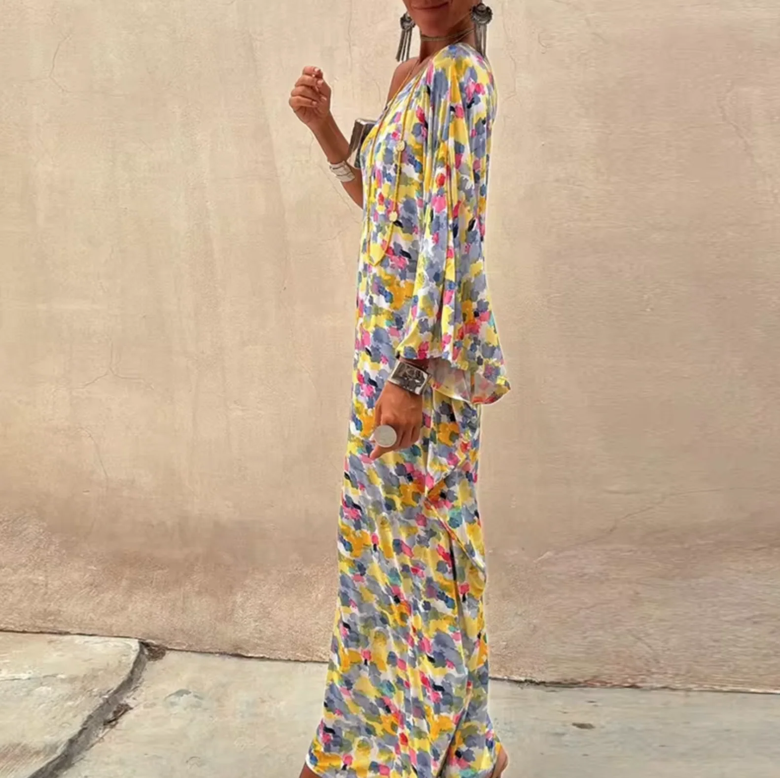 Rosetta® | Floral Print One Shoulder Maxi Dress - Image 3