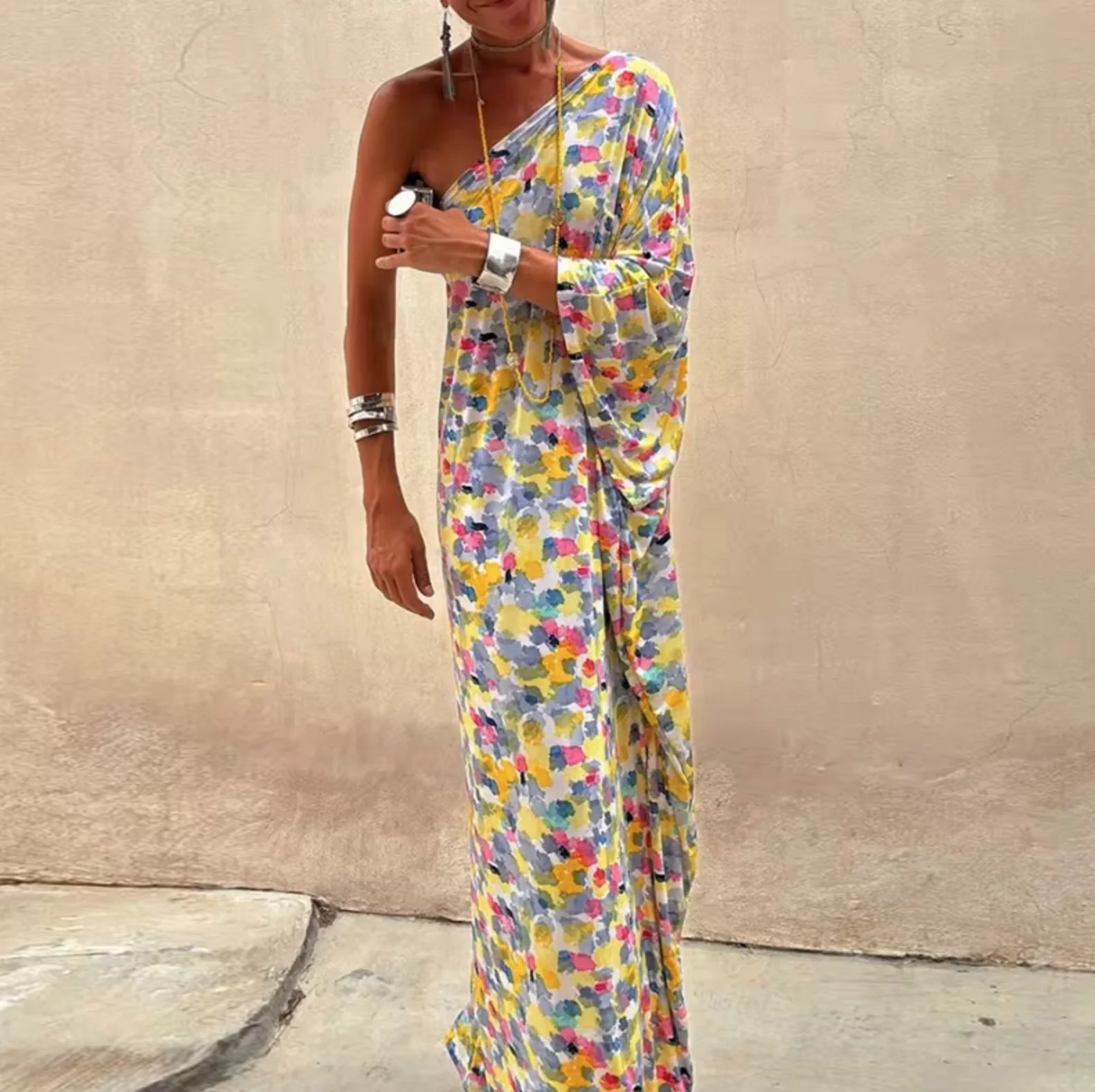 Rosetta® | Floral Print One Shoulder Maxi Dress - Image 4