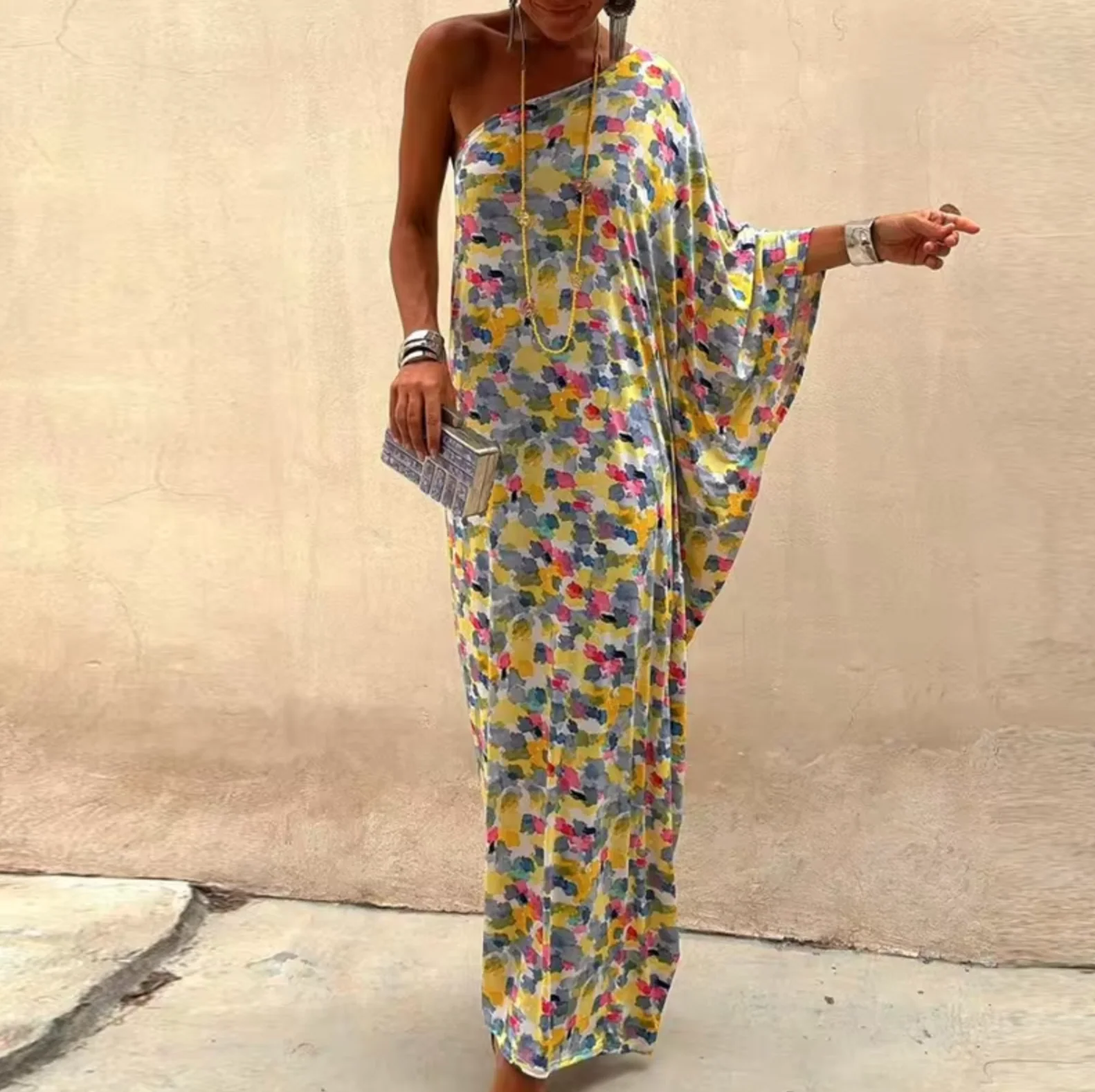 Rosetta® | Floral Print One Shoulder Maxi Dress - Image 6