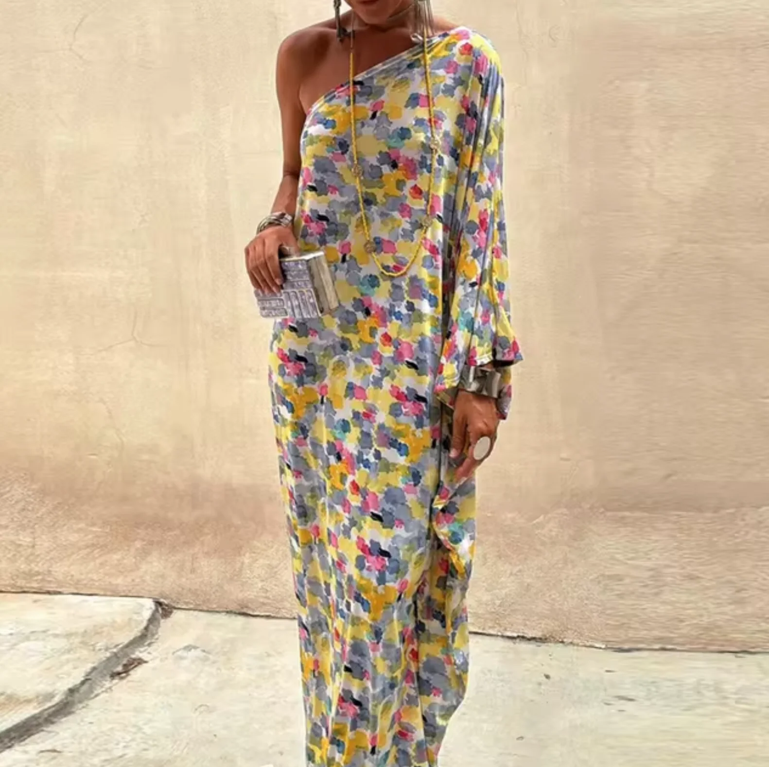 Rosetta® | Floral Print One Shoulder Maxi Dress - Image 7
