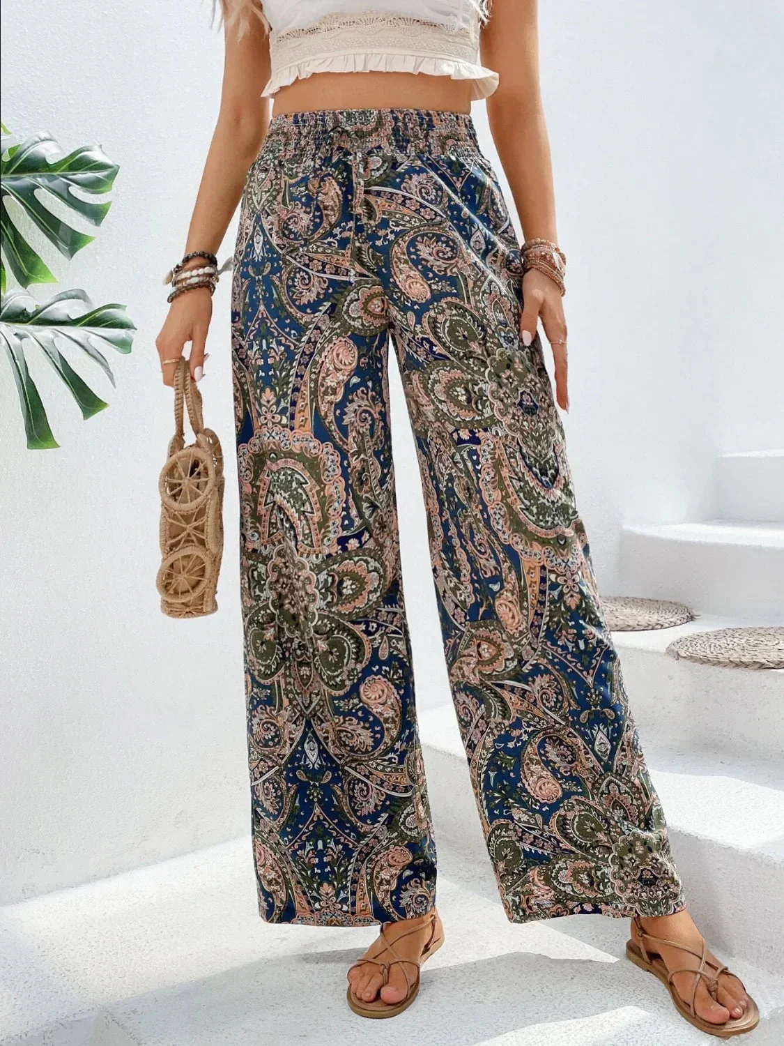 Rowan® | Elegant Printed Wide-Leg Trousers - Image 5