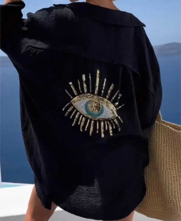 Rowan® | Top With Sequins In The Shape Of Eyes - Image 9