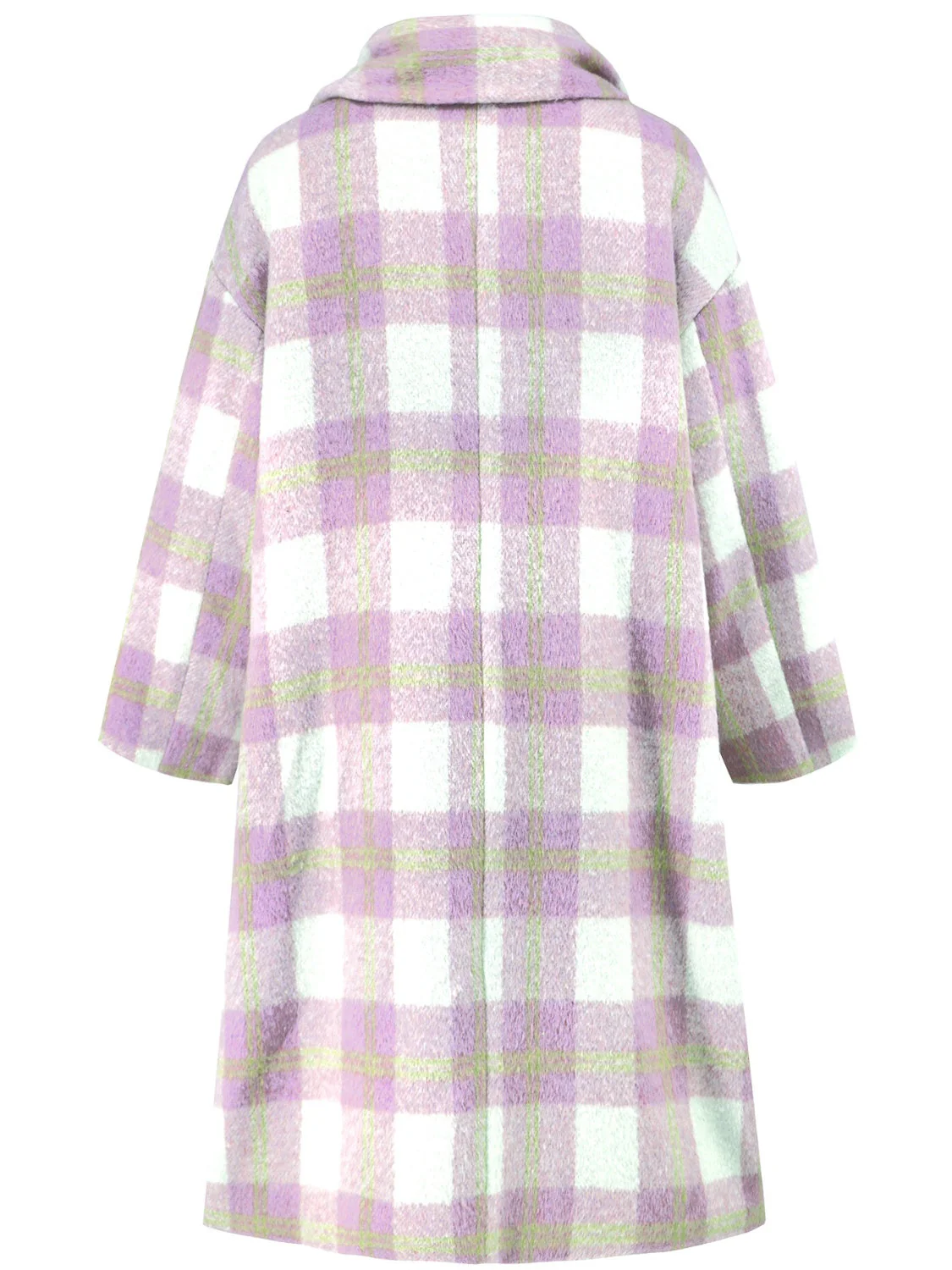 Rubí | Checked long sleeve button down coat - Image 11